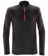 TFW-1 Stormtech Pulse Fleece Pullover Zip Neck Top Black / Bright Red colour image